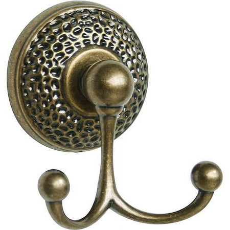 Baldwin Double Towel Hook, Antique Brass