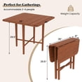 thumbnail image 6 of Barara King Dining Table with Rubber Wood Legs for 2-4 People, Foldable Kitchen Dining Table for Small Space, Dining Room, Living Room, Walnut, 6 of 8