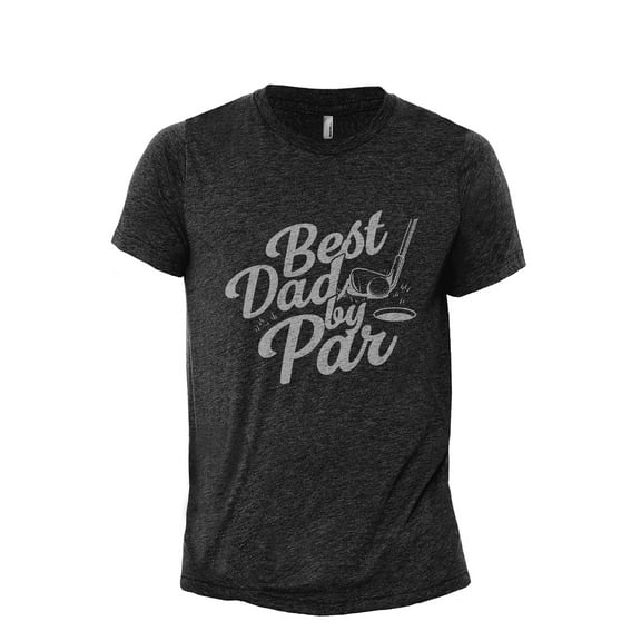 Best Dad By Par Men's Modern Fit Fun Casual T-Shirt Printed Graphic Tee Charcoal Grey Small