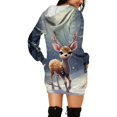 thumbnail image 4 of Women's Winter Dresses Fashion Women Christmas Prints Letter Print Hooded Pockets Sweatshirt Dress, Fall and Winter Comfortable Dress with Festive Design,Gray,S, 4 of 6
