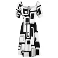 thumbnail image 5 of Black White Contrast Abstract Sleeveless Dress dress wom summer02 eving dresses wom Dress, 5 of 6