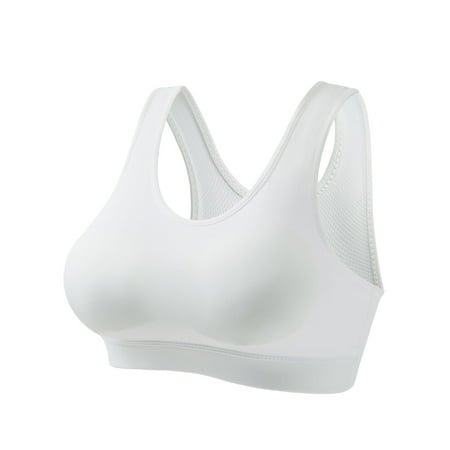 Bigersell Cotton Bras for Women Wirefree Clearance Padded Push up Bras for Women Balconette Bra Style B629 V-Neck Seamless Bras Pull-On Bra Closure Big Girls Size Lounge Bras for Women White XXL