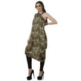 thumbnail image 4 of Moomaya Women's Printed One-Shoulder Cowl Kurti Sleeveless Dress Boho Party Designer Clothing, 4 of 7