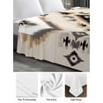 thumbnail image 6 of Boho Black Brown California King Size Flat Sheet, Wrinkleproof & Fadeproof Cooling Flat Bed Sheet Only, Vintage Southwestern Ethnic Geometric Breathable Soft Bedding Top Sheets 108 x 98 Inches, 6 of 8