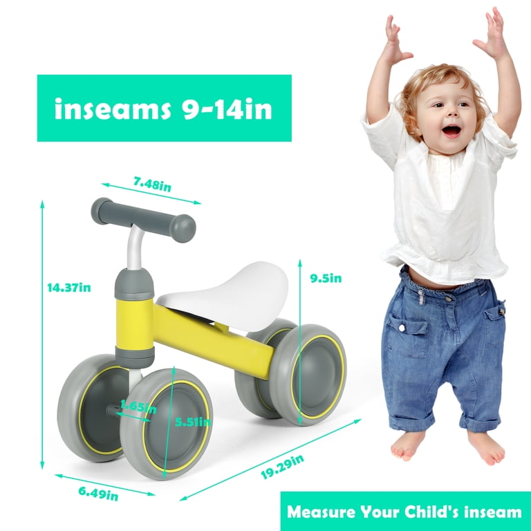 Balance Bike for 12-24 Months Toddler Toy Bike, Yellow - Walmart.com