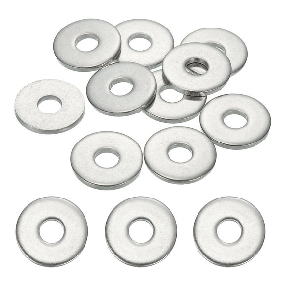 10 Pcs M6.5 304 Stainless Steel Flat Washers 6.5mm ID 20mm OD 2mm Thick, Silver