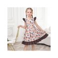 thumbnail image 4 of Girls Dress Brown Polka Dot Pineapple Print Tropical Ruffle Sleeve Summer 4 Years, 4 of 7