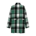 thumbnail image 5 of QQAMB Womens Long Sleeve Button Down Plaid Shirts Flannel Hooded Shacket Jacket Hoodie Coats Green XL, 5 of 8