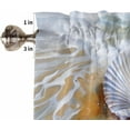 thumbnail image 4 of Christmas Coastal Kitchen Curtains and Valances Set, Rod Pocket Curtains Tier Farmhouse Window Curtains 24 Inch Length, Beach Ocean Starfish Conch Seashells 3 Piece Kitchen Curtains Set, 4 of 6