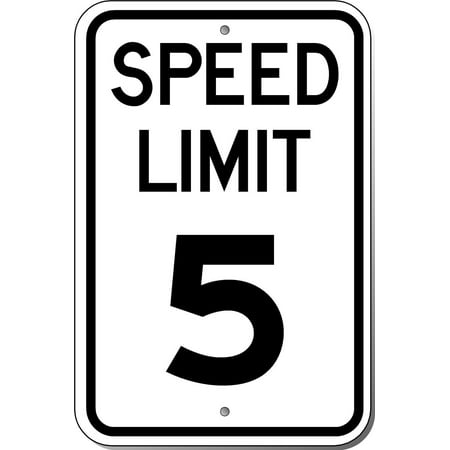 Aluminum Traffic Signs Traffic Signs - Highway Traffic Supply Speed Limit 5 Sign Heavy Duty 10 x 7 Aluminum Metal Sign Street Weather Approved Sign ()
