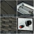 thumbnail image 4 of HOMREST Propane Fire Pit Table, 44 Inch 50,000 BTU Auto-Ignition Gas Fire Pit Table Rectangular /w Glass Wind Guard, Wood Plastic Composites Tabletop, CSA Certification Firepit for Outdoor Patio Lawn, 4 of 9