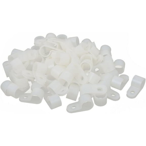 Qtqgoitem Nylon R Type Wire Cord Clip Cable Clamp Fastener Harness 12.7mm 1/2 Inch 68 Pcs White (Model: cc4 d87 aaf 8c3 f61)