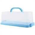 Portable Bread Box with Handle Loaf Cake Container Plastic Rectangular
