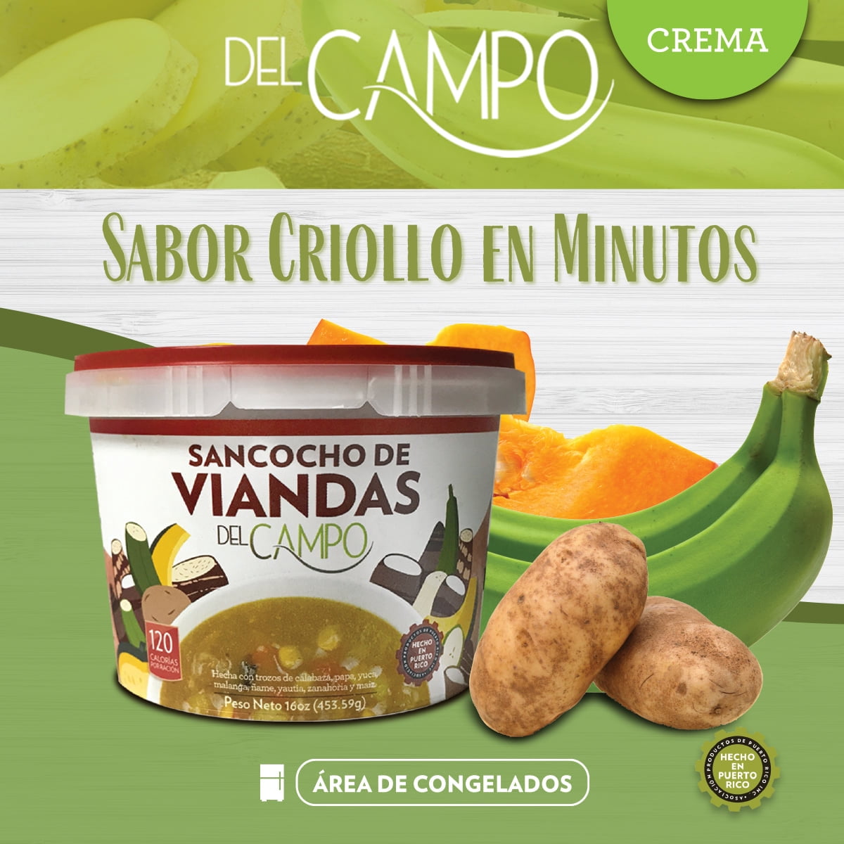 Del Campo Sancocho De Viandas, Low Fat, Cholesterol Free, 16oz Plastic Tub (Frozen)
