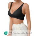 thumbnail image 3 of Soutien-gorge Sans Couture pour Femmes Col en V Profond Sans Armature Bretelles Réglables Confort Sommeil Soutien-Gorge Léger Rembourrée Amovible, 3 of 6