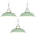 thumbnail image 1 of FSLiving H-Type Track Lighting E26 Base Industrial Adjustable Angle Lamp Green Metal Shade with White Socket Track Light Fixture for Slope Ceiling Gimbal,Bulb and Track Not Included - 3 Lights, 1 of 6
