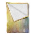 thumbnail image 2 of Flower Soft Flannel Fleece Blanket, Pastel Colored Floral Lawn and Hazy Shallow Depth of Field Nature Depiction Design, Cozy Plush for Indoor and Outdoor Use, 50" x 70", Purple Green, by Ambesonne, 2 of 5