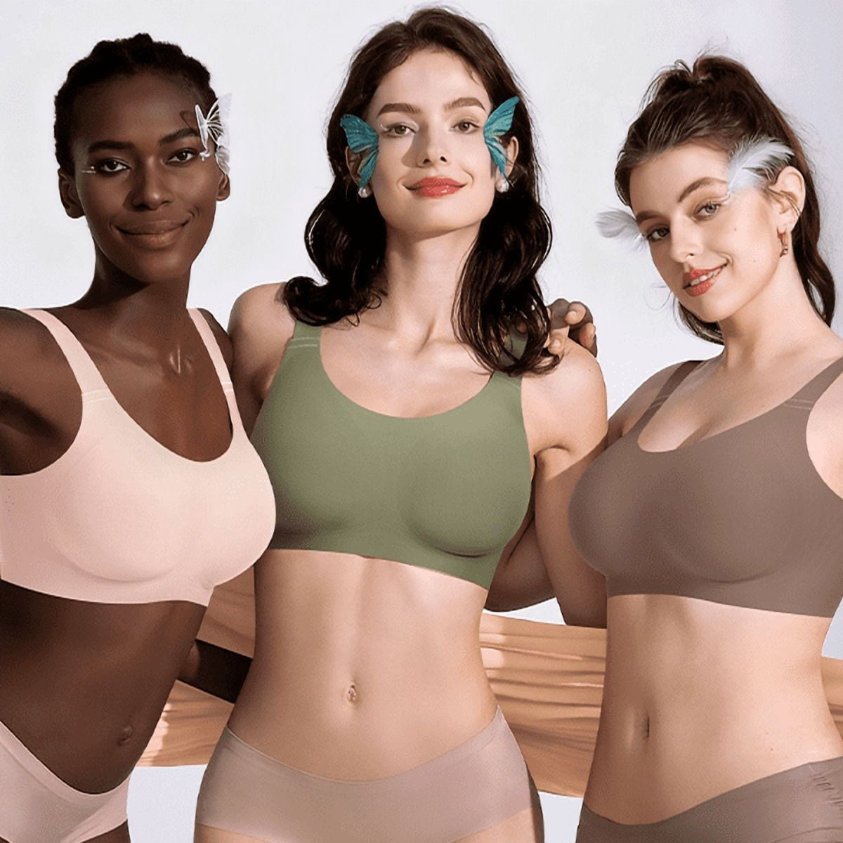 Werena Wireless Bras for Women No Underwire Seamless Full Coverage Comfortable Everyday Bra with Medium Support