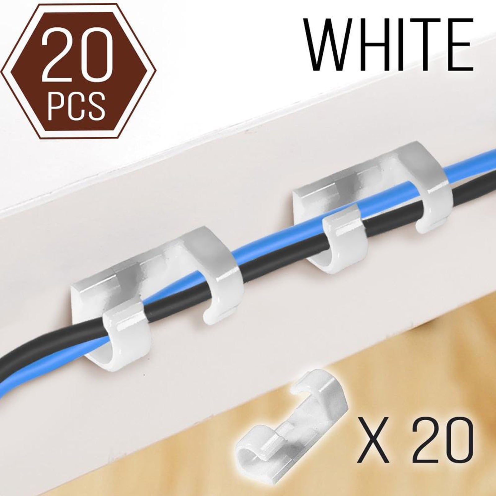Kuluzego Cable Clips with Strong SelfAdhesive, Cable Management TV PC