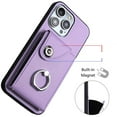 thumbnail image 2 of Allytech Wallet Case for Apple iPhone 13 Pro with Ring Holder Stand, Vintage Premium PU Leather 8 Cards Slots Shockproof Bumper Anti-Scratch Magnetic Closure Case Cover for iPhone 13 Pro,Purple, 2 of 6