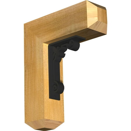 4 W x 13 1 2 D x 16 H Fleur De Lis Craftsman Ironcrest Rough Sawn Bracket Western Red Cedar 2 W x 5 1 2 D x 8 H Iron Bracket