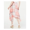 thumbnail image 2 of TOMMY HILFIGER Womens Pink Plaid Below The Knee Circle Skirt Size: 18, 2 of 3