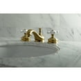 thumbnail image 2 of Kingston Brass KS1167PX Heritage Two-Handle 3-Hole Deck Mount Widespread Bathroom Faucet with Brass Pop-Up in Brushed Brass, 2 of 8