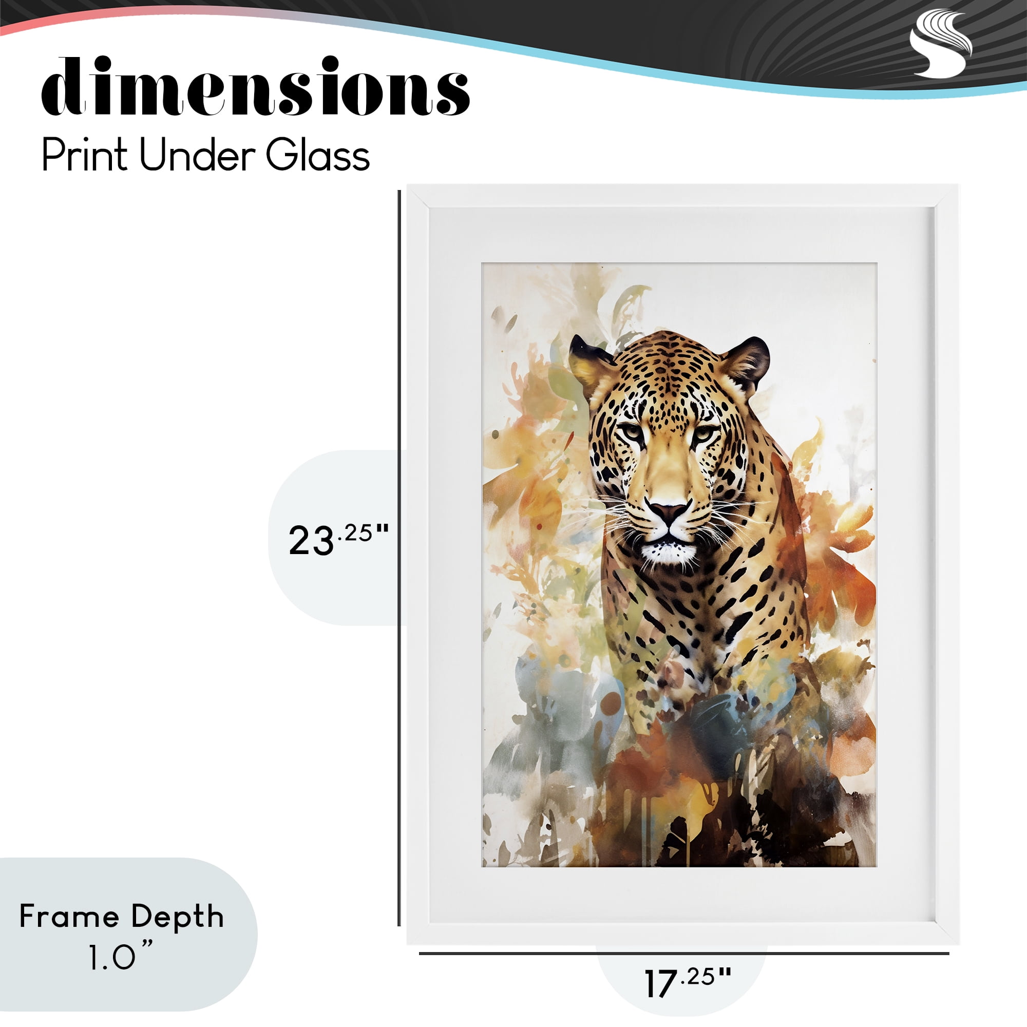 Stupell Industries Wild Cheetah Grace White Framed Print Under Glass, design by Ray Powers