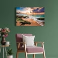 thumbnail image 3 of Ocean Beach Canvas Wall Art: Coastal Picture Seaside Sea Wave Print Decor Sunrise Seascape Artwork Relaxing Bedroom Living Room Home Office Painting Decoration, 3 of 6