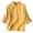 Yellow, variant on Linen Shirts for Womens 3/4 Sleeve Mandarin Collar Blouses Slant Front Button Embroidery Plus Size Tee Purple XXXXLï¼6