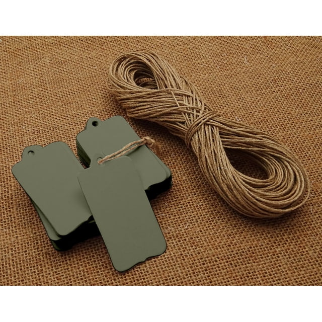 100 Pcs Rectangular Shape Tag Bonbonniere Wedding Favor Hang Tags Gift With Free Natural Jute Twine - Colors Available