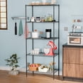 thumbnail image 3 of Large Wire Shelving Unit 5-Tier Metal Storage Shelves Heavy Duty Garage Shelving Adjustable Storage Shelf Rack with Leveling Feet for Home Kitchen Garage 14"" Dx23.8 Wx60 H Black, 3 of 5