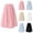 Pink, variant on Fancifize Bubble Long Skirts for Girls Kids A-Line Elastic Waisted Flowy Puffy Hem Skirt with Pockets Pink