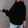 thumbnail image 3 of Blusa de negocios para mujer, cuello en V, Color puro, cuello vuelto, linterna, manga larga, blusa holgada, 3 of 5