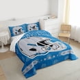 thumbnail image 3 of jejeloiu Football Sports Twin Comforter Sets,Gray Blue Bedding Set For Rugby Boys Reversible 2pcs, 3 of 8