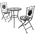 thumbnail image 1 of vidaXL 3 Piece Bistro Set Ceramic Tile Black and White, 1 of 5
