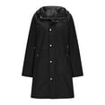 thumbnail image 2 of FAIWAD Rain Jacket for Women Waterproof Zip up Drawstring Hooded Long Raincoat Lightweight Outdoor Windbreaker, 2 of 8