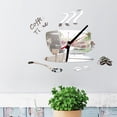 thumbnail image 1 of Vaidha Coffee Shape Removable Diy Acrylic Mirror Wall Sticker Decorative Clock, 1 of 3