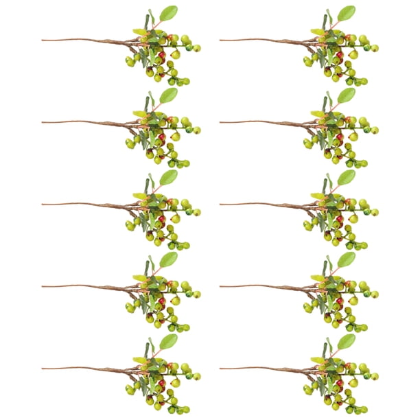 Monstrate 10 piezas de bayas artificiales que admiten mascotas, seguras y no tóxicas para amigos peludos, flores artificiales Decoración Verde 25cm