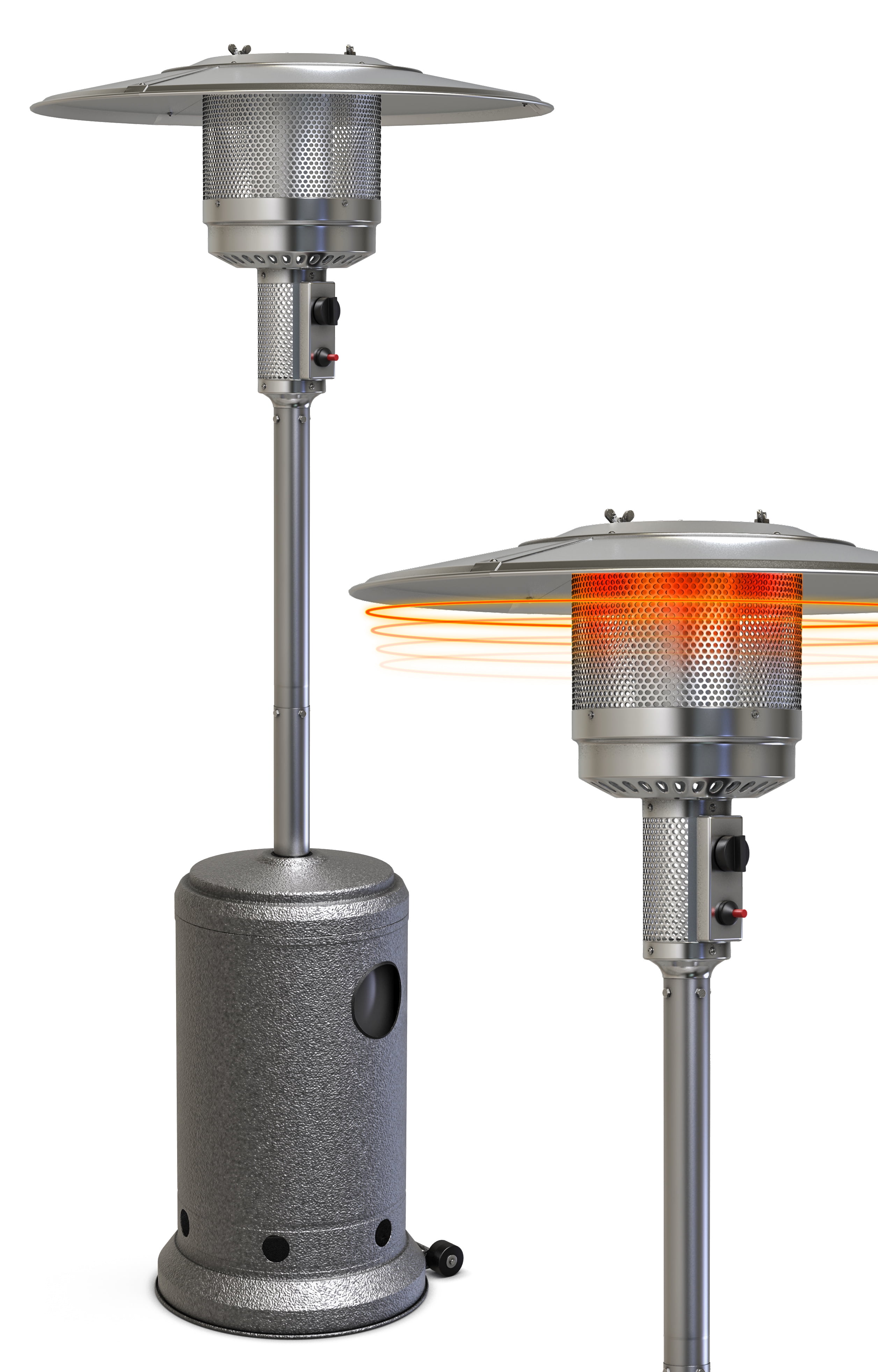 outdoor heaters for patio propane on Gardensense Outdoor Heater 46 000 Btu Steel Patio Propane Heater With Wheels 20lb 30lb Tank Walmart Com Walmart Com