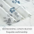 thumbnail image 6 of Floral Linen Semi Sheer Curtains 108 Inches Long 2 Panels for Living Room Bedroom Blue Grey Farmhouse Flower Patterned Light Filtering Textured Rod Pocket Window Treatments Drapes, 50x108, 6 of 9