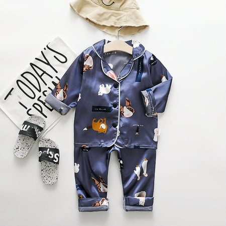 

Toddler Kids Baby Boys Girls Cartoon Tops+Pants Pajamas Sleepwear Outfits CHMORA