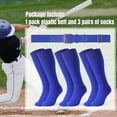 thumbnail image 6 of JASGOOD Baseball Belt and Socks Combo Set 3 Pairs of Softball Socks and 1 Pack Elastic Belt for Youth and Adult, 6 of 10