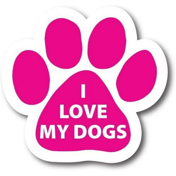 I Love My Dogs Pawprint Car Paw Print Auto Truck 5" Decal