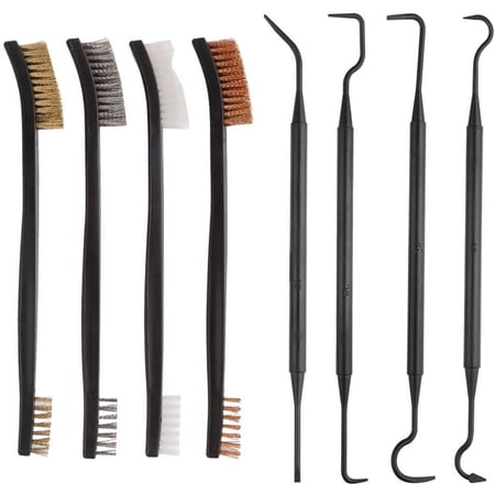 8 Pcs Double Ended Brass Steel Nylon Cleaning Brushes Picks Tools Set