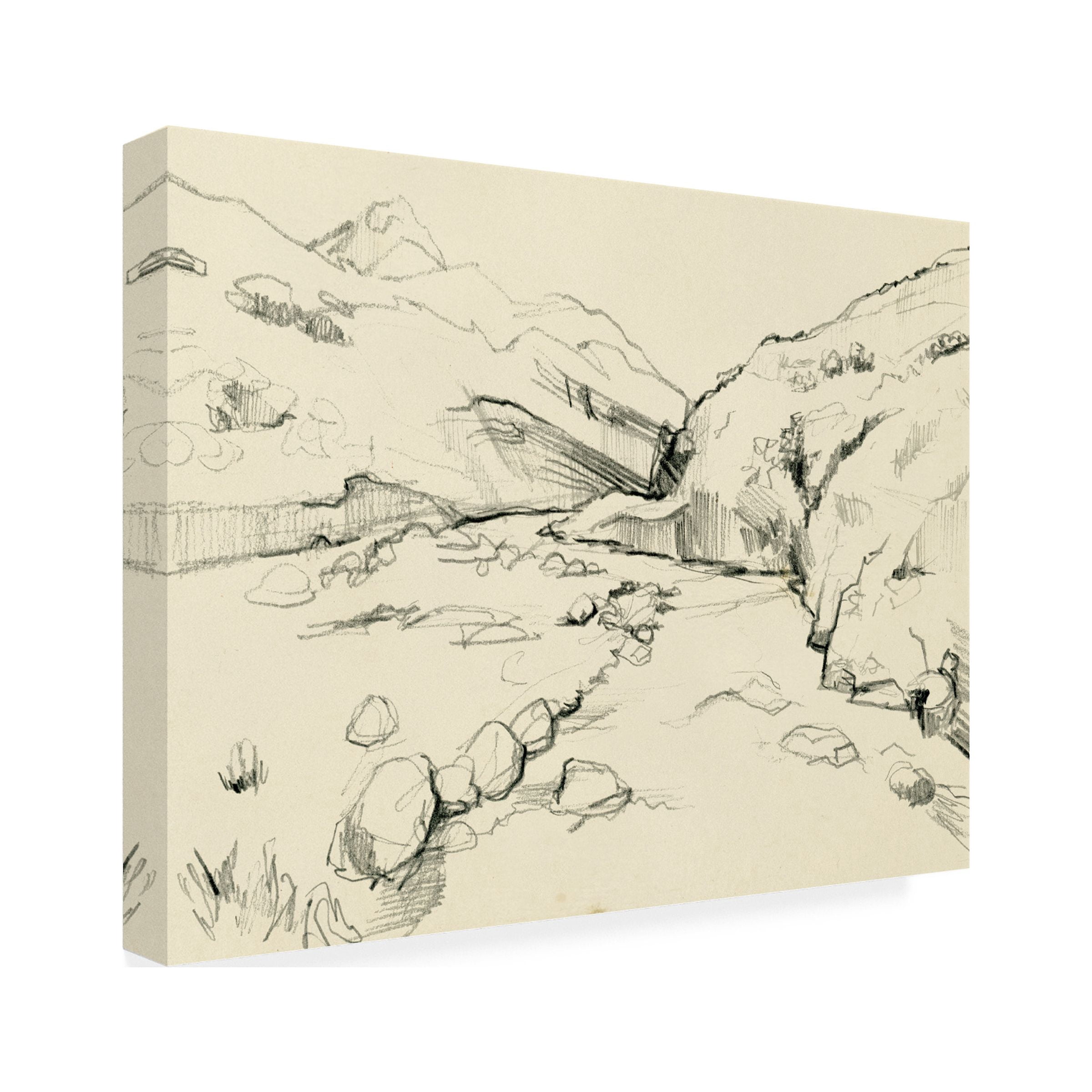 Jennifer Paxton Parker 'Winding Brook Sketch II' Canvas Art
