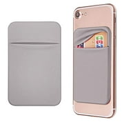 OBVIS Cell Phone Pocket Self Adhesive Card Holder Stick On Wallet Sleeve with 3M Adhesive RFID Card ID Credit Card ATM Card Holder for iPhone Android 2 Pack Gray
