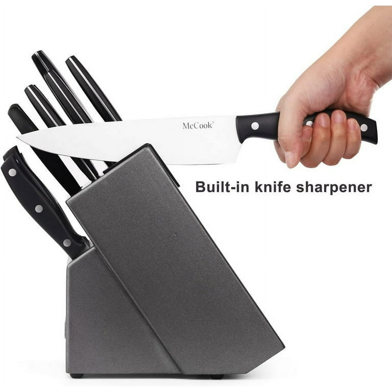 14 Piece Stainless Steel Knife Set with Built-in Sharpener - Rust-Resistant