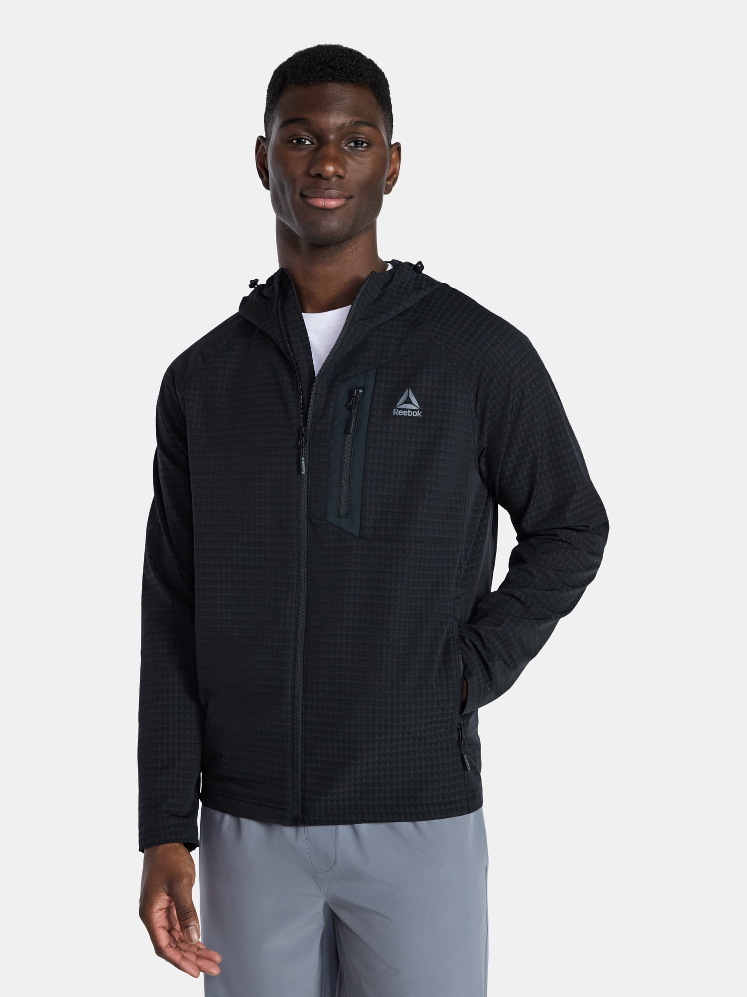 Reebok Men and Big Men's Textured Stretch Jacket with Chest Pocket, Sizes S-3XL