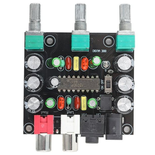Placa preamplificadora de amplificación de 2 canales, placa mezcladora de Audio de sonido HiFi mejorada para amplificador